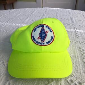 Neon Yellow ARES Amateur Radio Emergency Service Snapback Hat USA Streetwear 90s